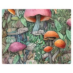 Mushroom Mojo For All Your Magic Spells One Side Premium Plush Fleece Blanket (medium) by GardenOfOphir