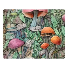 Mushroom Mojo For All Your Magic Spells One Side Premium Plush Fleece Blanket (large) by GardenOfOphir