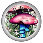 Necromancy Toadstool Wall Clock (Silver) Front