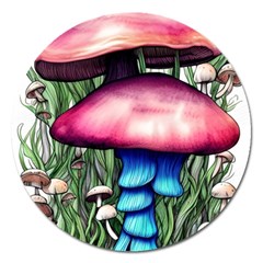 Necromancy Toadstool Magnet 5  (round) by GardenOfOphir