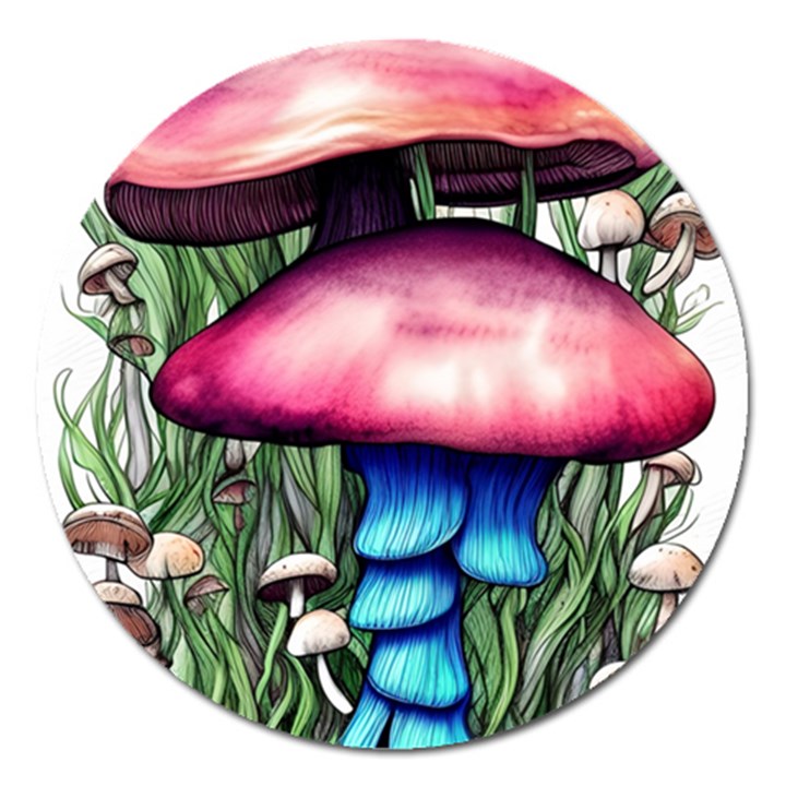 Necromancy Toadstool Magnet 5  (Round)