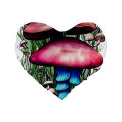 Necromancy Toadstool Standard 16  Premium Flano Heart Shape Cushions by GardenOfOphir