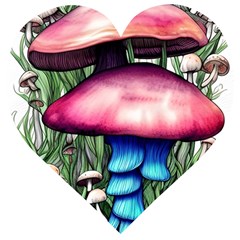 Necromancy Toadstool Wooden Puzzle Heart by GardenOfOphir