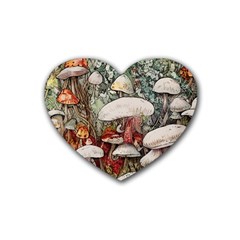 Magician s Toadstool Rubber Coaster (heart)