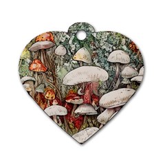 Magician s Toadstool Dog Tag Heart (one Side) by GardenOfOphir