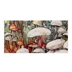 Magician s Toadstool Satin Wrap 35  X 70  by GardenOfOphir