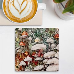 Magician s Toadstool Uv Print Square Tile Coaster  by GardenOfOphir