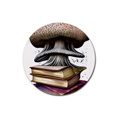 Conjurer s Toadstool Rubber Coaster (round) by GardenOfOphir