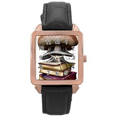 Conjurer s Toadstool Rose Gold Leather Watch  by GardenOfOphir