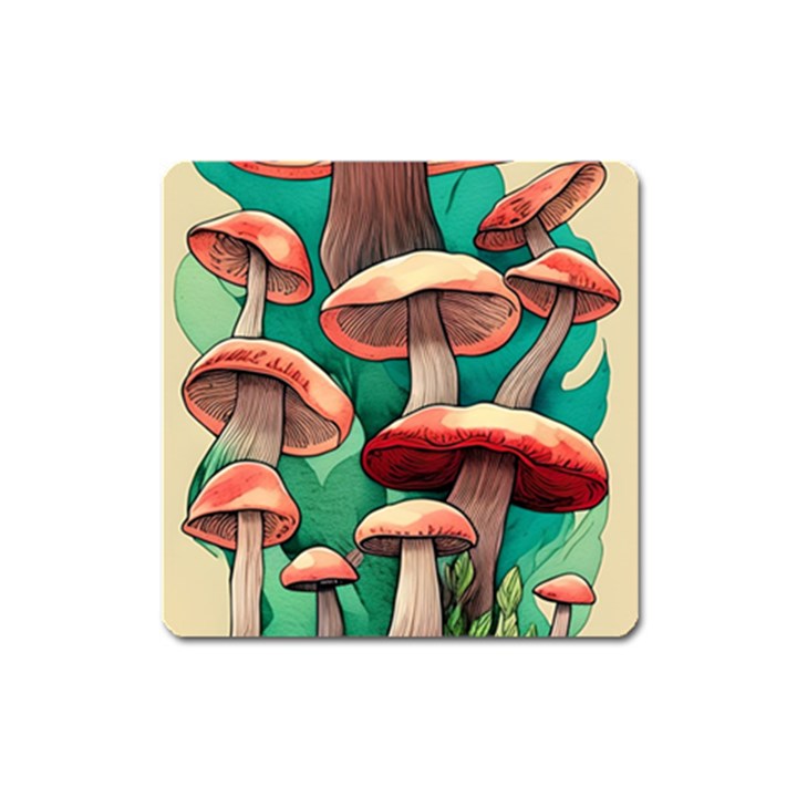 Sorcery Toadstool Square Magnet