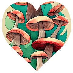 Sorcery Toadstool Wooden Puzzle Heart by GardenOfOphir