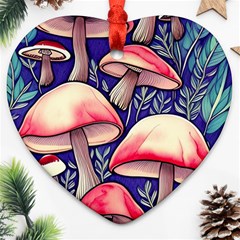 Enchanting Mushroom Enchantress Ornament (heart) by GardenOfOphir