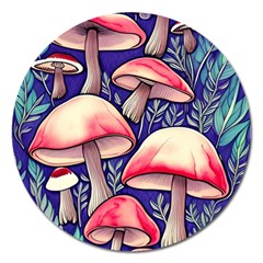 Enchanting Mushroom Enchantress Magnet 5  (round) by GardenOfOphir