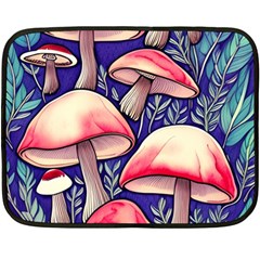 Enchanting Mushroom Enchantress One Side Fleece Blanket (mini) by GardenOfOphir