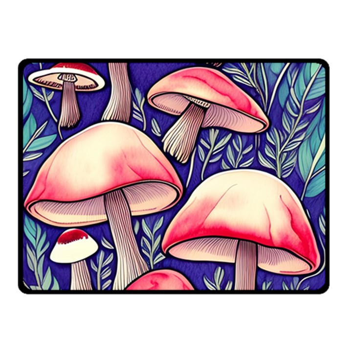 Enchanting Mushroom Enchantress One Side Fleece Blanket (Small)