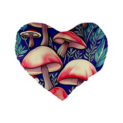 Enchanting Mushroom Enchantress Standard 16  Premium Heart Shape Cushions by GardenOfOphir