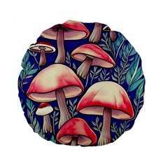 Enchanting Mushroom Enchantress Standard 15  Premium Flano Round Cushions by GardenOfOphir