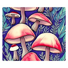 Enchanting Mushroom Enchantress One Side Premium Plush Fleece Blanket (small) by GardenOfOphir