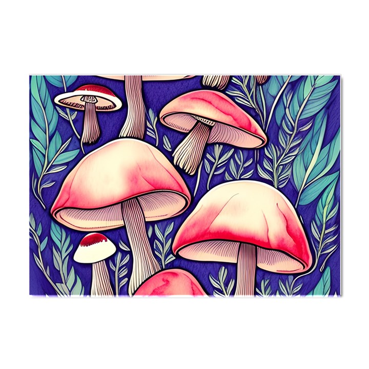 Enchanting Mushroom Enchantress Crystal Sticker (A4)