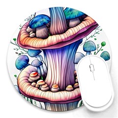 Charming Toadstool Round Mousepad by GardenOfOphir