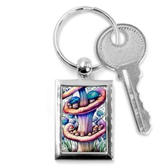 Charming Toadstool Key Chain (rectangle) by GardenOfOphir