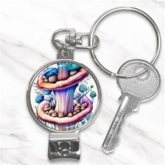 Charming Toadstool Nail Clippers Key Chain by GardenOfOphir