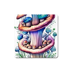 Charming Toadstool Square Magnet by GardenOfOphir