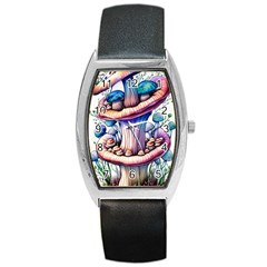 Charming Toadstool Barrel Style Metal Watch by GardenOfOphir