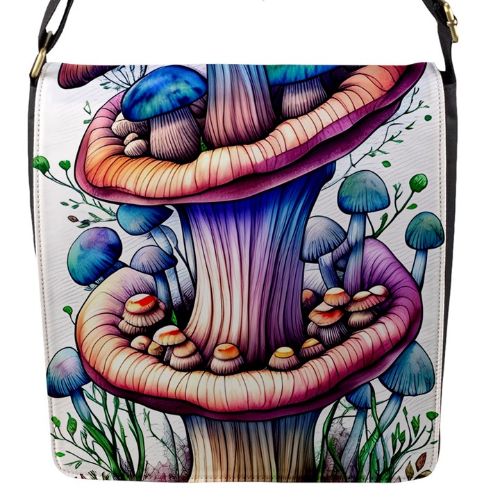 Charming Toadstool Flap Closure Messenger Bag (S)