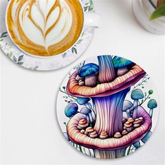 Charming Toadstool Uv Print Round Tile Coaster by GardenOfOphir