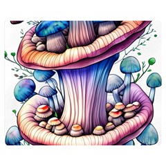 Charming Toadstool One Side Premium Plush Fleece Blanket (medium)