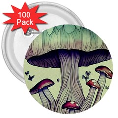 Toadstool Charm For Necromancy And Wizardry 3  Buttons (100 Pack)  by GardenOfOphir