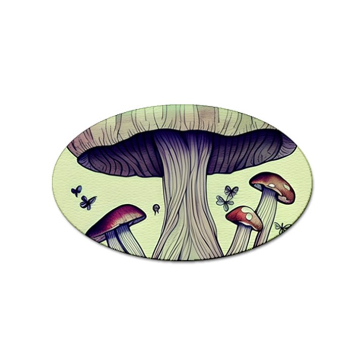 Toadstool Charm For Necromancy And Wizardry Sticker Oval (100 pack)