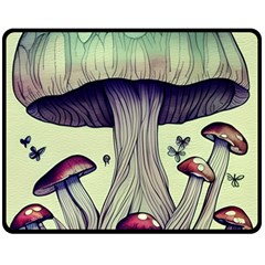 Toadstool Charm For Necromancy And Wizardry One Side Fleece Blanket (medium) by GardenOfOphir