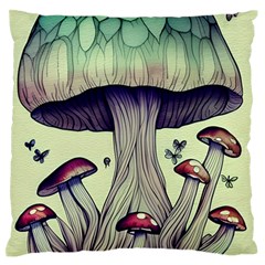 Toadstool Charm For Necromancy And Wizardry Large Premium Plush Fleece Cushion Case (one Side) by GardenOfOphir