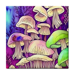 Glamourous Mushrooms For Enchantment And Spellwork Tile Coaster by GardenOfOphir