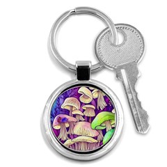 Glamourous Mushrooms For Enchantment And Spellwork Key Chain (round) by GardenOfOphir