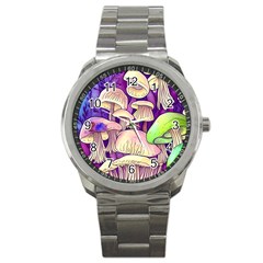 Glamourous Mushrooms For Enchantment And Spellwork Sport Metal Watch by GardenOfOphir