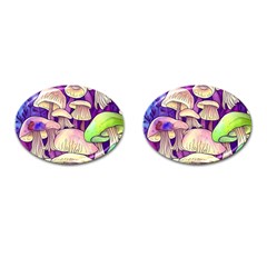 Glamourous Mushrooms For Enchantment And Spellwork Cufflinks (oval) by GardenOfOphir