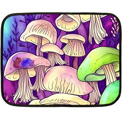 Glamourous Mushrooms For Enchantment And Spellwork One Side Fleece Blanket (mini) by GardenOfOphir