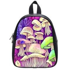 Glamourous Mushrooms For Enchantment And Spellwork School Bag (small) by GardenOfOphir