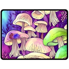 Glamourous Mushrooms For Enchantment And Spellwork One Side Fleece Blanket (large) by GardenOfOphir