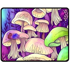 Glamourous Mushrooms For Enchantment And Spellwork One Side Fleece Blanket (medium) by GardenOfOphir