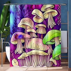 Glamourous Mushrooms For Enchantment And Spellwork Shower Curtain 60  X 72  (medium)  by GardenOfOphir