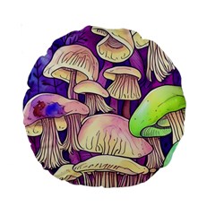 Glamourous Mushrooms For Enchantment And Spellwork Standard 15  Premium Round Cushions by GardenOfOphir