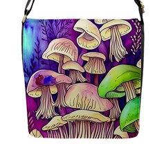 Glamourous Mushrooms For Enchantment And Spellwork Flap Closure Messenger Bag (l) by GardenOfOphir