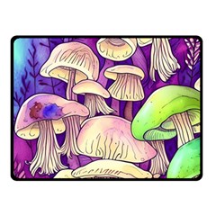 Glamourous Mushrooms For Enchantment And Spellwork Fleece Blanket (small) by GardenOfOphir