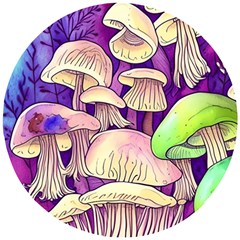 Glamourous Mushrooms For Enchantment And Spellwork Wooden Puzzle Round by GardenOfOphir