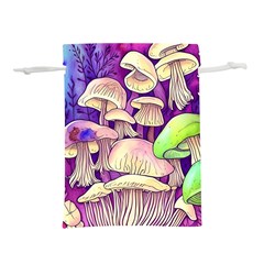 Glamourous Mushrooms For Enchantment And Spellwork Lightweight Drawstring Pouch (l) by GardenOfOphir