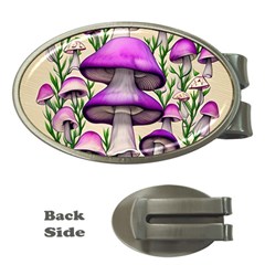 Black Magic Mushroom For Voodoo And Witchcraft Money Clips (oval)  by GardenOfOphir